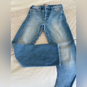 MOTHER denim jeans pixie dazzler ankle fray 27